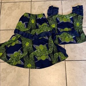 African custom made top and skirt set